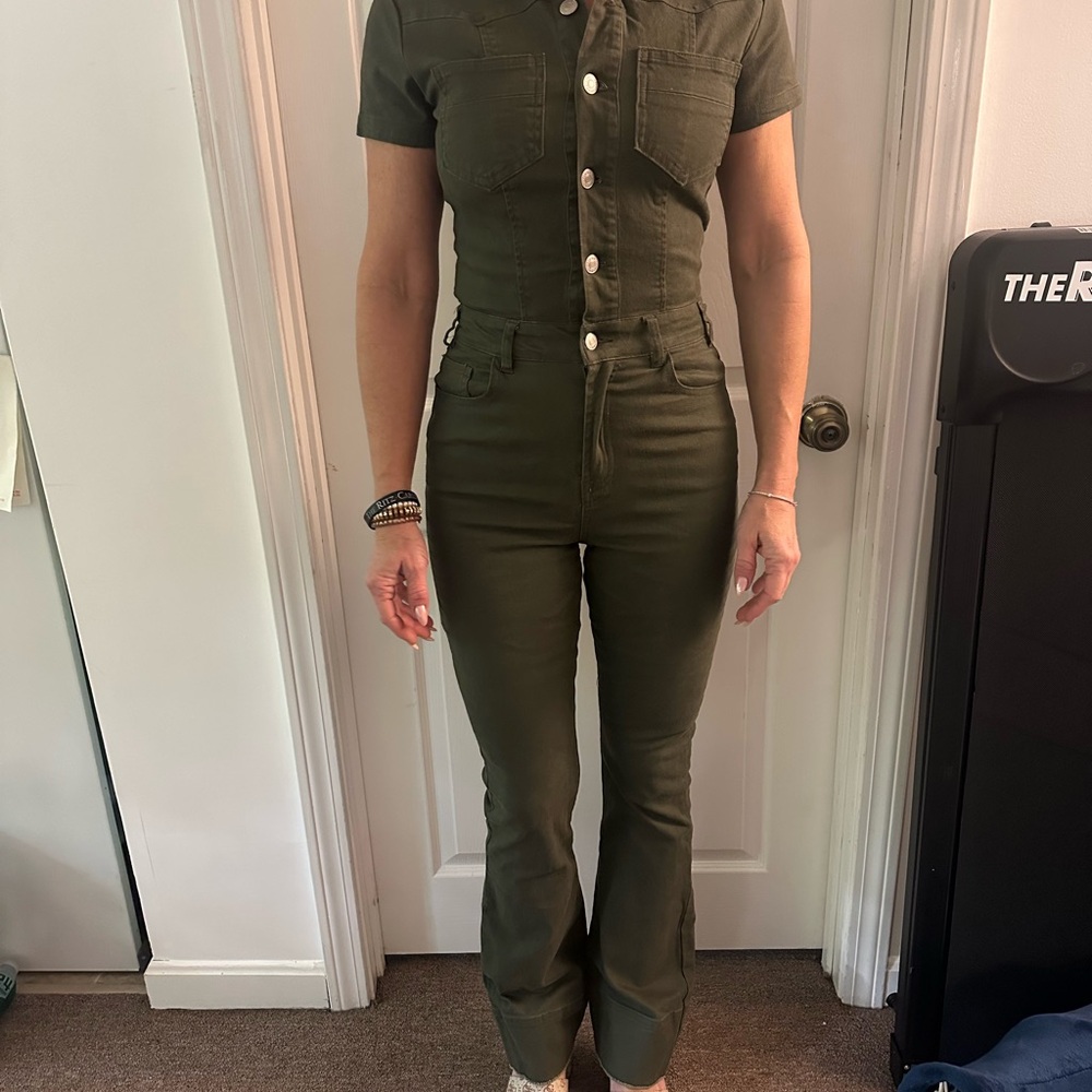 Olive Green Women's Jumpsuit